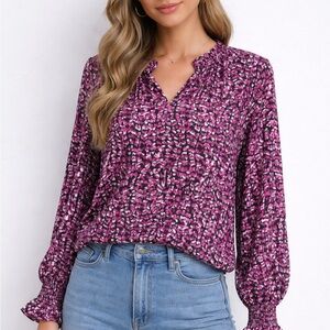 Women's Purple Patterned Blouse